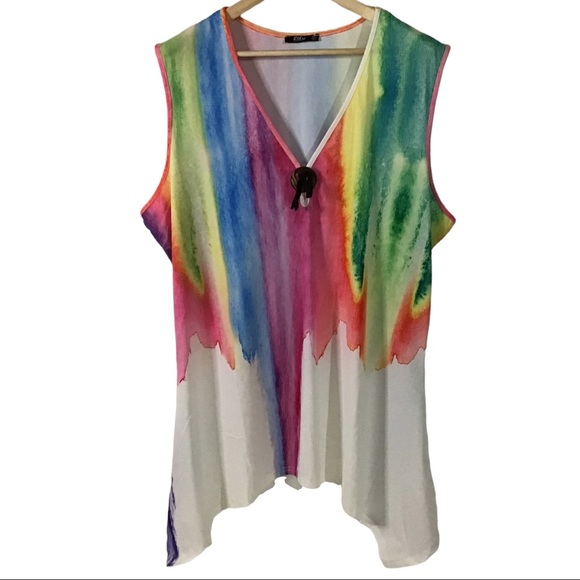 Lily paint stain shark bite blouse 4x